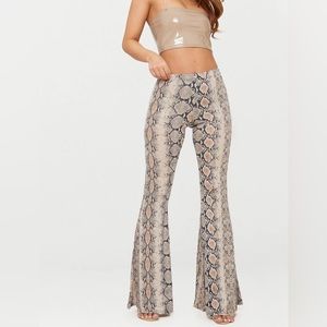 Prettylittlething Snake Flare Pants